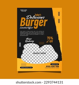 Delicious burgger flyer promotion template