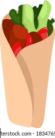 Burrito delicioso, ilustración, vector sobre fondo blanco