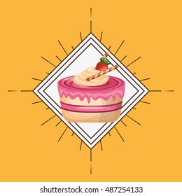 delicious cake baked goods vector illustration design