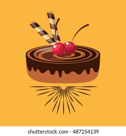 delicious cake baked goods vector illustration design