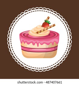 delicious cake baked goods vector illustration design