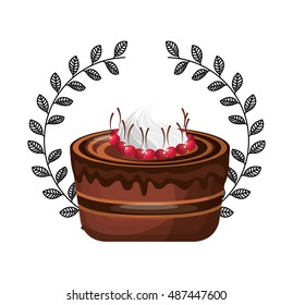delicious cake baked goods vector illustration design