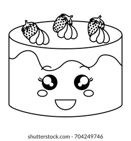 delicious cake bakery kawaii character