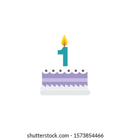 delicious cake birthday detailed style icon vector illustration design