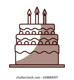 delicious cake brithday with candles