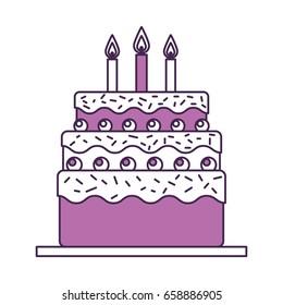 delicious cake brithday with candles