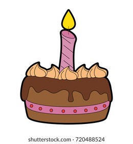 delicious cake with candle