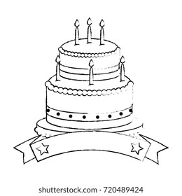 delicious cake with candle