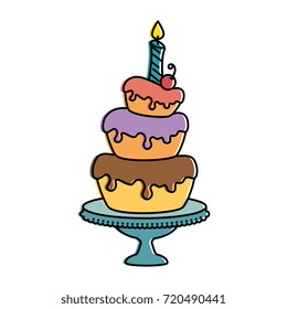 delicious cake with candle
