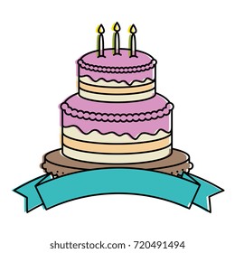 delicious cake with candle