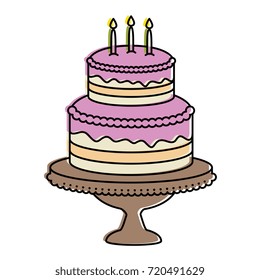 delicious cake with candle