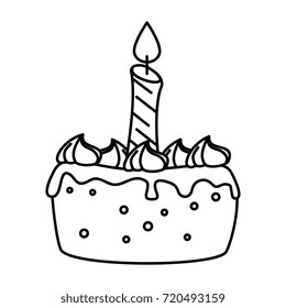 delicious cake with candle