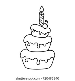 delicious cake with candle