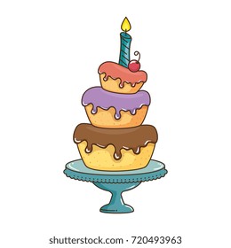 delicious cake with candle