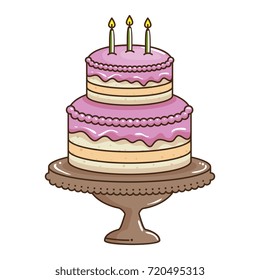 delicious cake with candle
