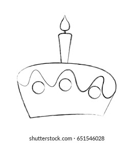 delicious cake with candle celebration icon