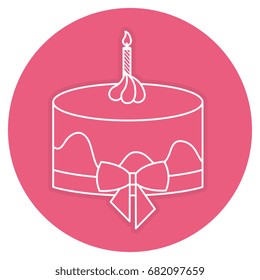 delicious cake with candles celebration icon