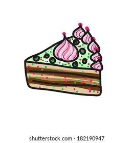 Delicious cake cartoon