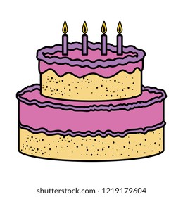 delicious cake celebration icon