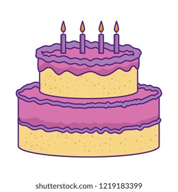 delicious cake celebration icon