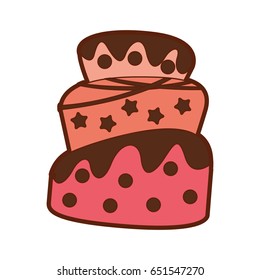 delicious cake celebration icon