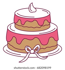 delicious cake celebration icon