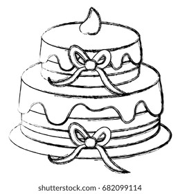 delicious cake celebration icon