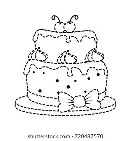 delicious cake with cherry