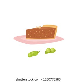 Delicious cake with chickpeas cartoon. Hand drawing sketch vector illustration isolated on white background for poster, card, print, cool badge, packaging