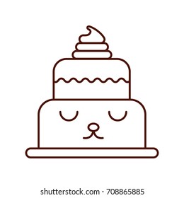 delicious cake cream bakery kawaii character