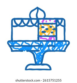 delicious cake dessert doodle icon sketch vector. delicious cake dessert sign. isolated symbol illustration