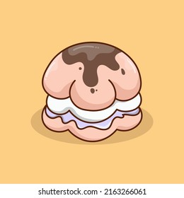 Delicious Cake Dessert Illustration. Vector Cartoon Style