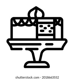 delicious cake dessert line icon vector. delicious cake dessert sign. isolated contour symbol black illustration