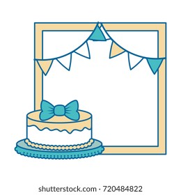delicious cake with garlands
