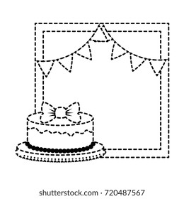 delicious cake with garlands