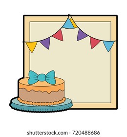 delicious cake with garlands