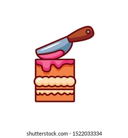 delicious cake with halloween decoration vector illustration design