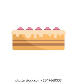 Delicioso icono de pastel vector plano. chocolate dulce. Alimentos pastosos aislados