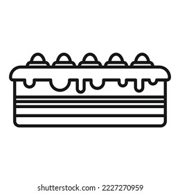 Delicious cake icon outline vector. Sweet chocolate. Pastry food