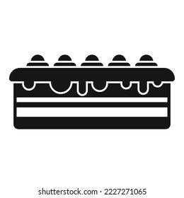 Delicious cake icon simple vector. Sweet chocolate. Pastry food