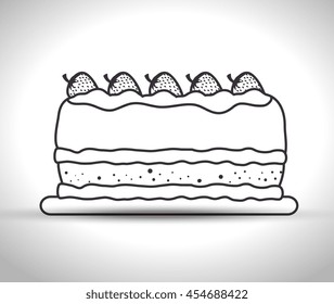delicious cake  isolated icon design, vector illustration  graphic 