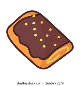 delicioso pastel sobre el diseño de ilustraciones vectoriales de fondo blanco
