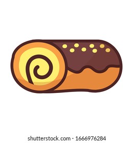 leckerer Kuchen auf weißem Hintergrund Vektorillustration Design