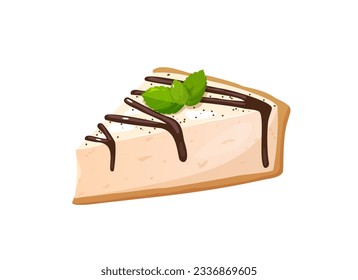 Delicious cake piece. Vector illustration