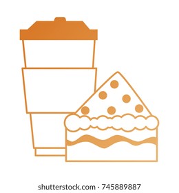 delicious cake portion with beverage