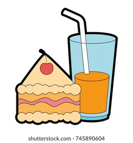 delicious cake portion with beverage
