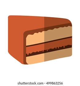 delicious cake portion sweet icon vector illustration design