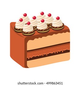 delicious cake portion sweet icon vector illustration design