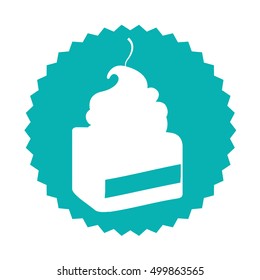 delicious cake portion sweet icon vector illustration design