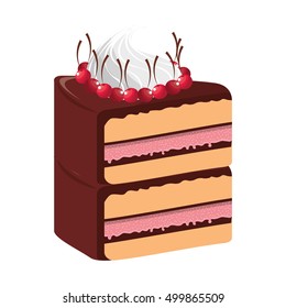 delicious cake portion sweet icon vector illustration design